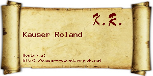 Kauser Roland névjegykártya